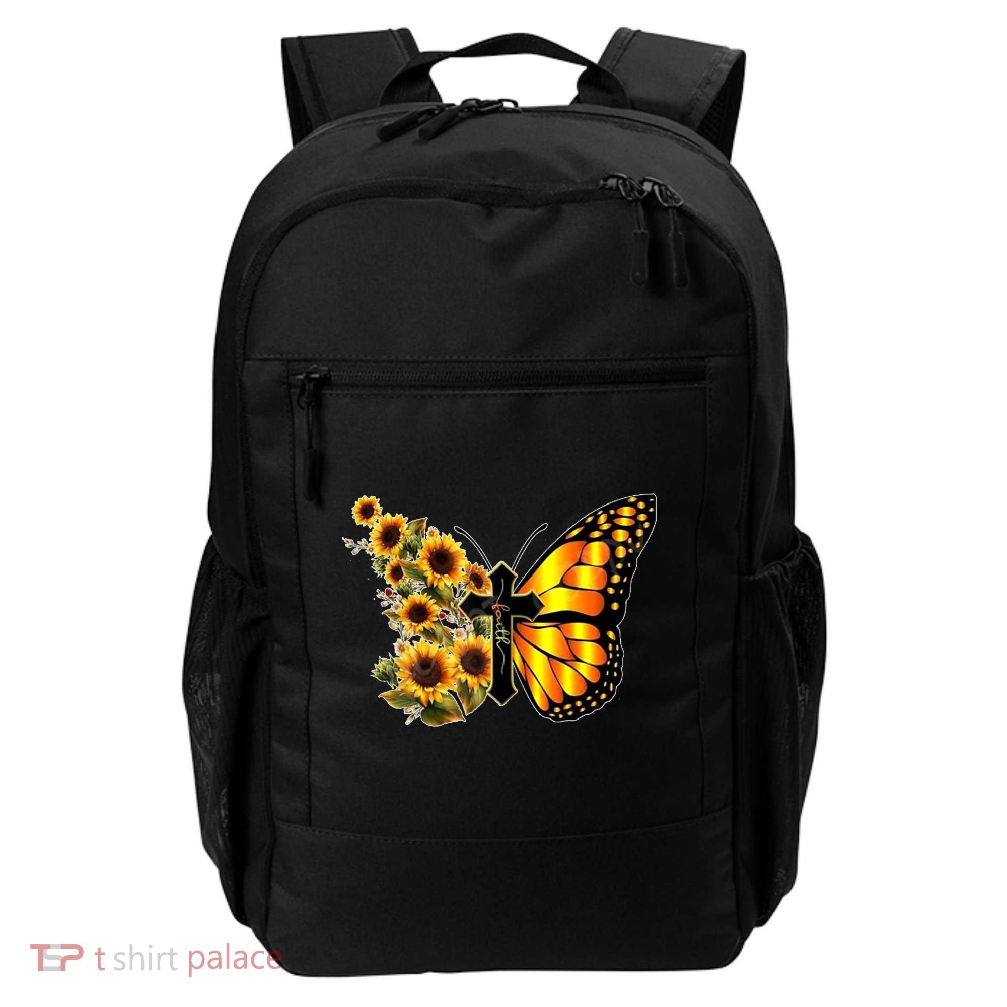 Sunflower Butterfly Faith Backpack