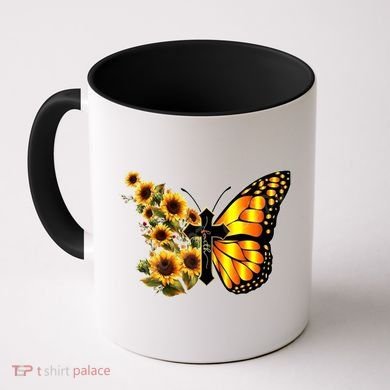 Sunflower Butterfly Faith Coffee Mug