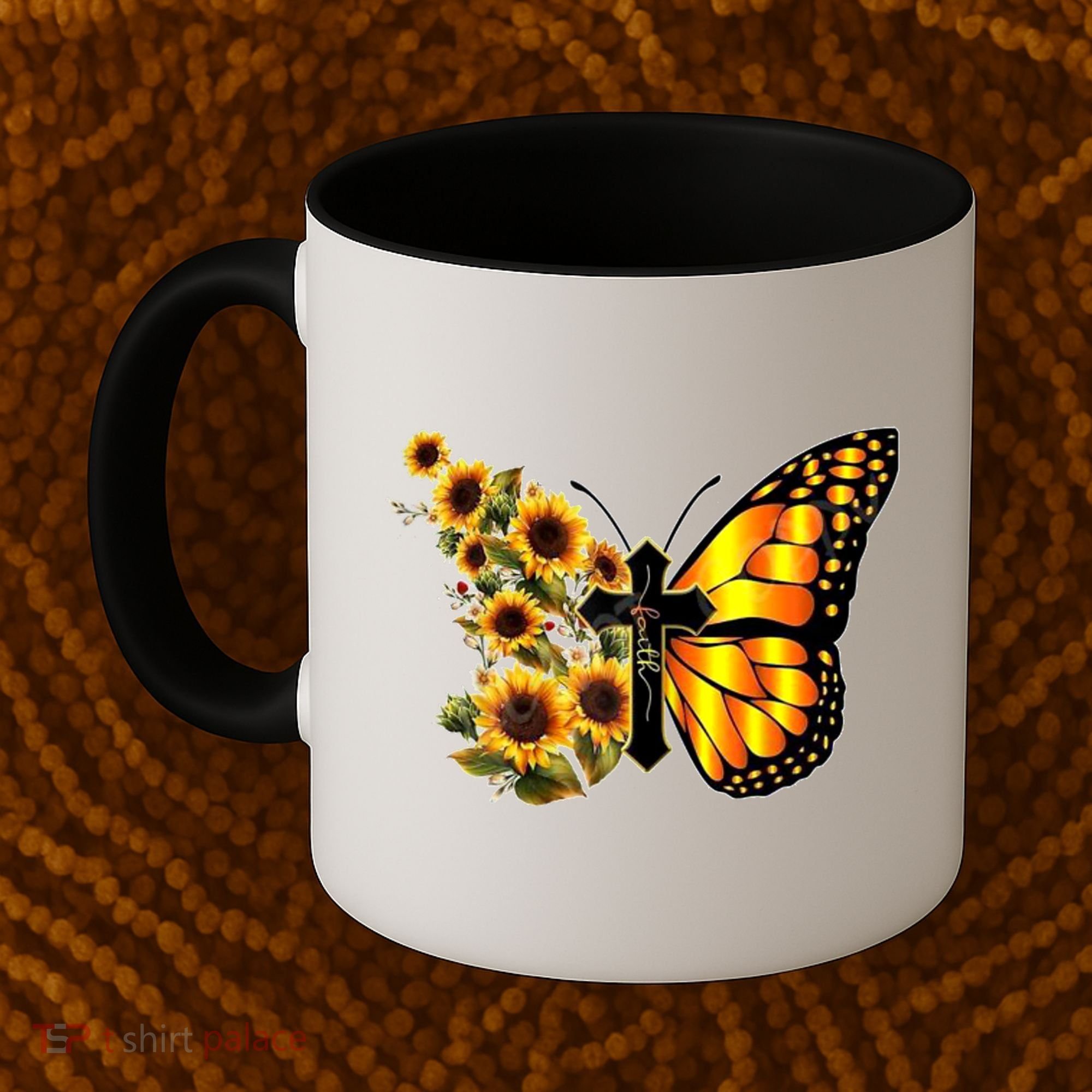 Sunflower Butterfly Faith Coffee Mug