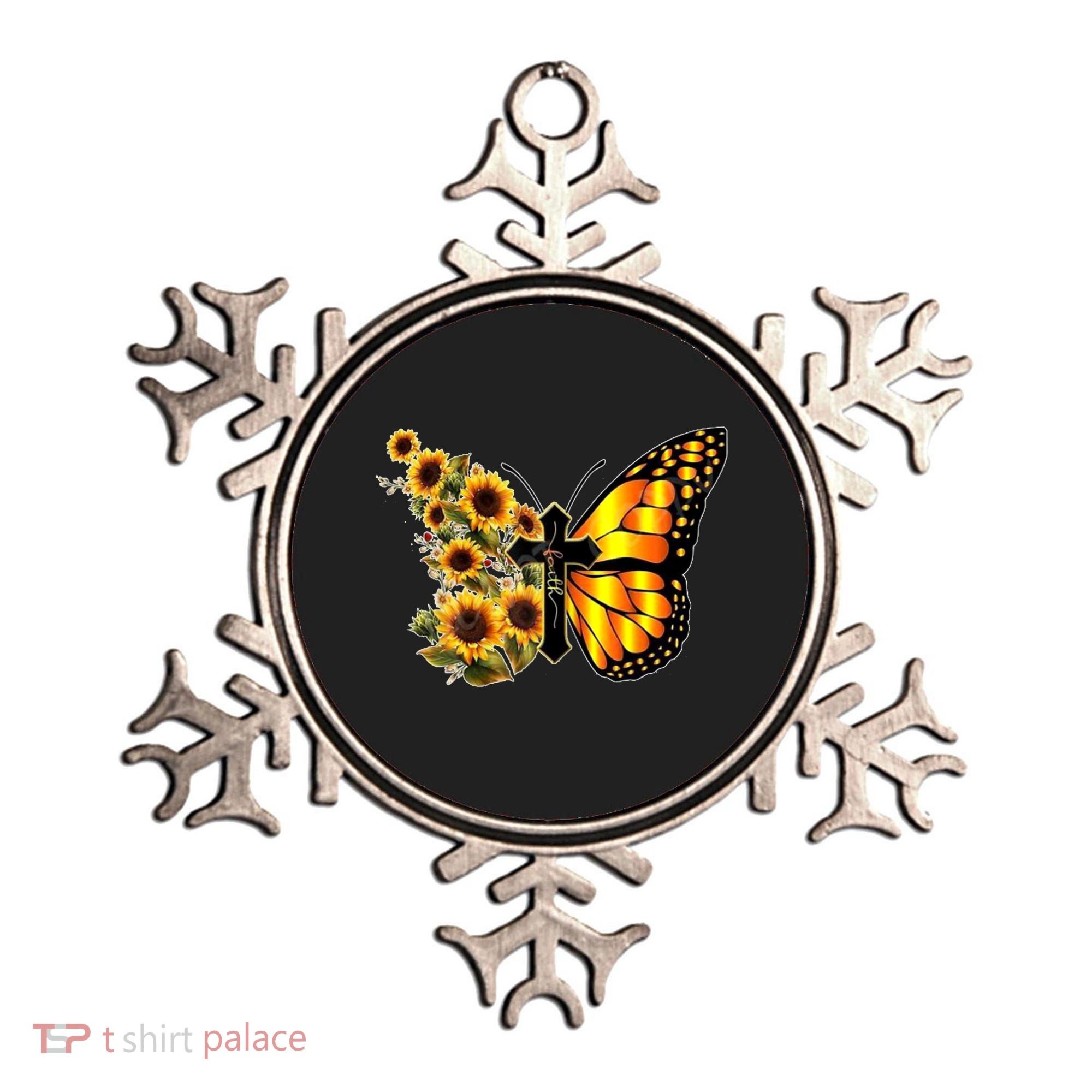 Sunflower Butterfly Faith Ornament
