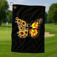 Sunflower Butterfly Faith Golf Towel thumb 1