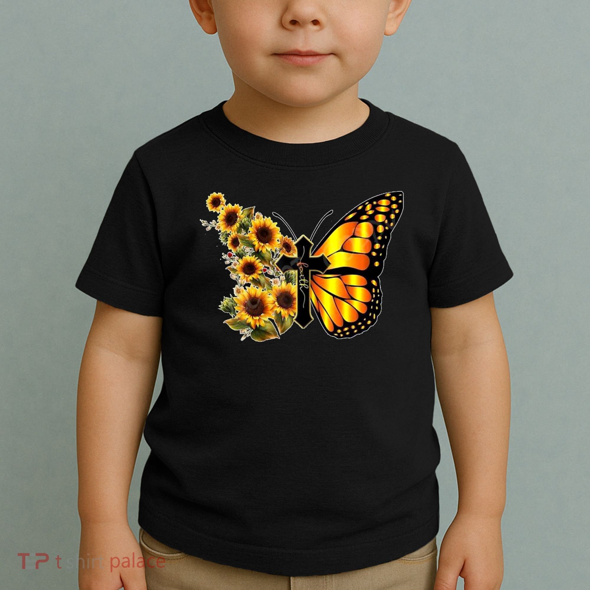 Sunflower Butterfly Faith Toddler T-Shirt