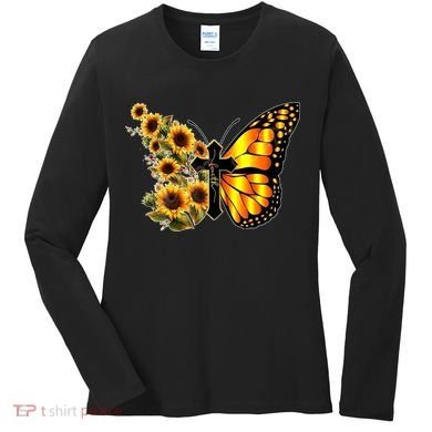 Sunflower Butterfly Faith Women's Long Sleeve Shirt