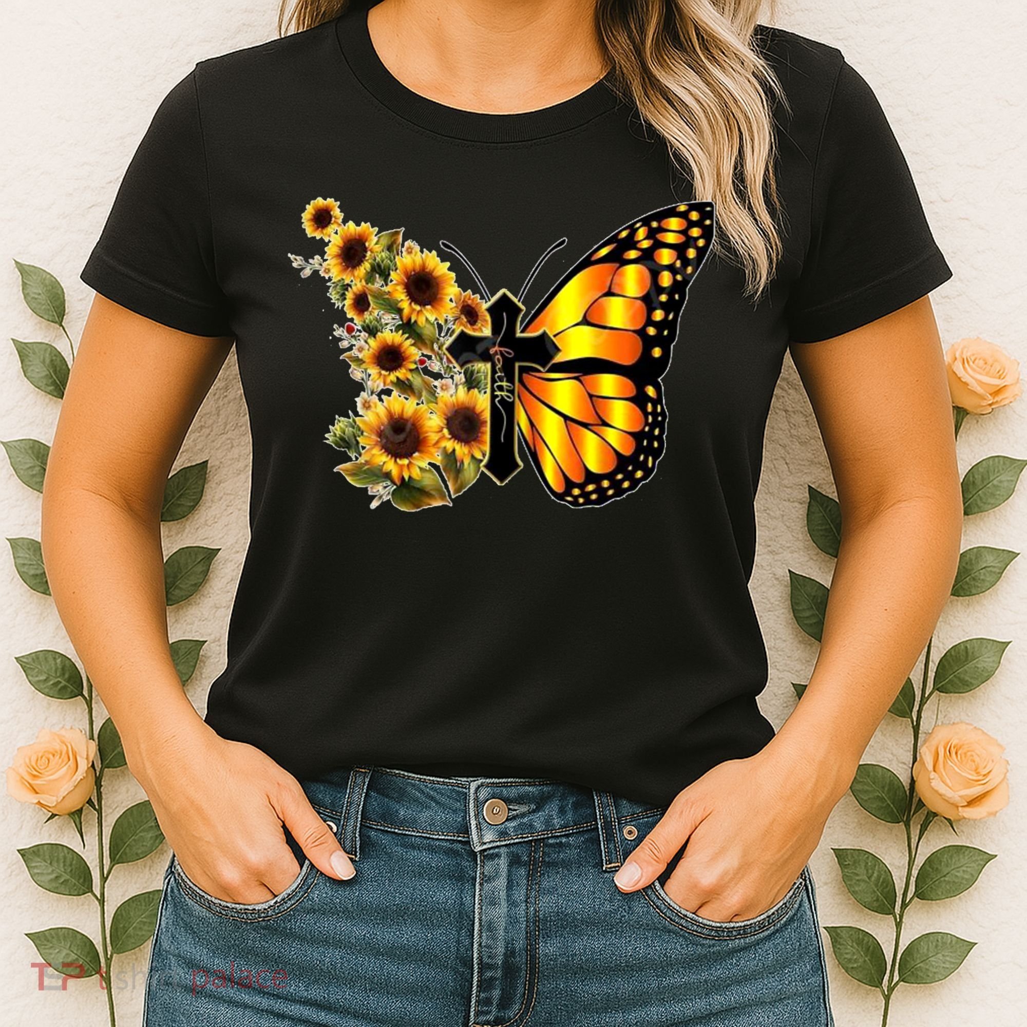 Sunflower Butterfly Faith Women's T-Shirt