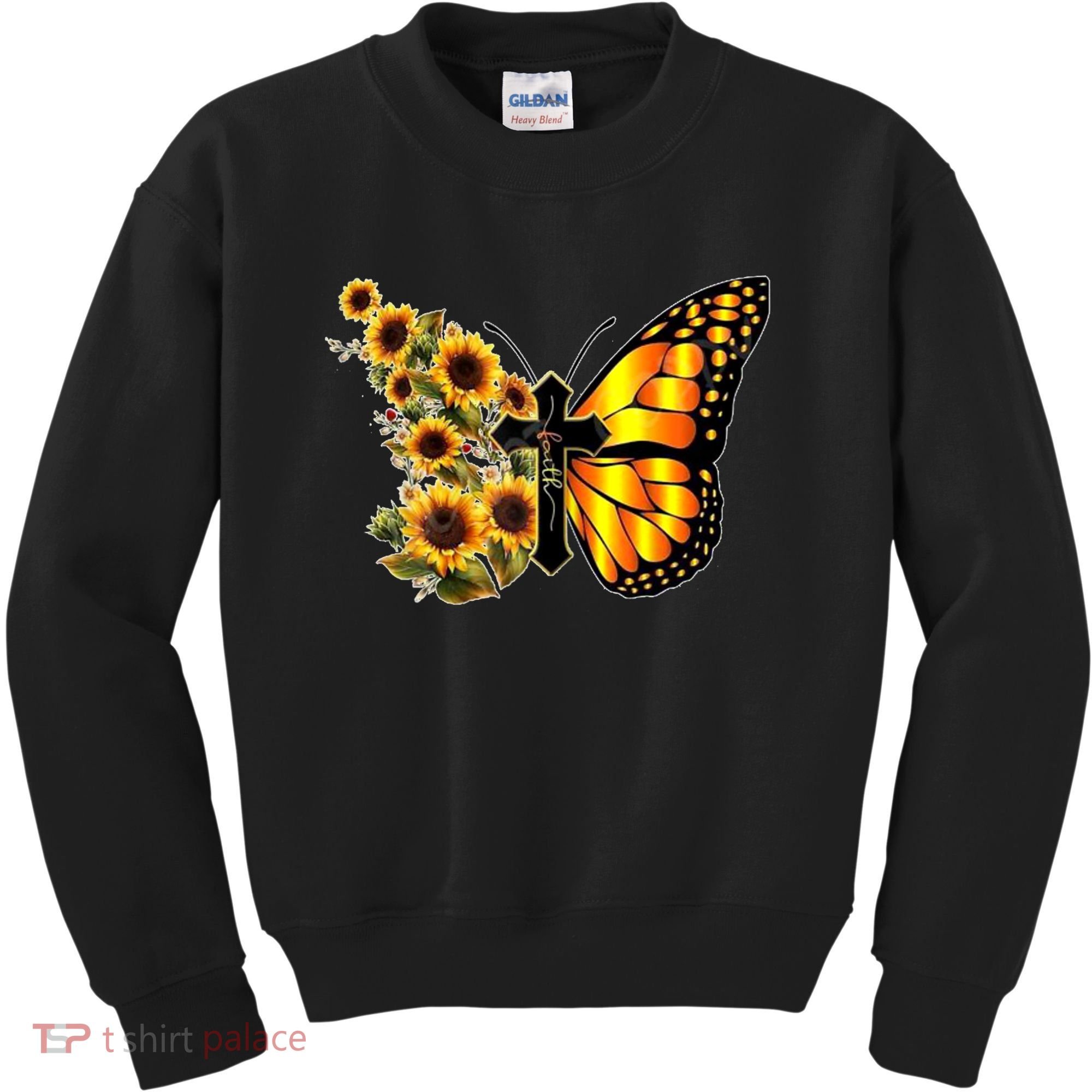 Sunflower Butterfly Faith Kids Sweatshirt