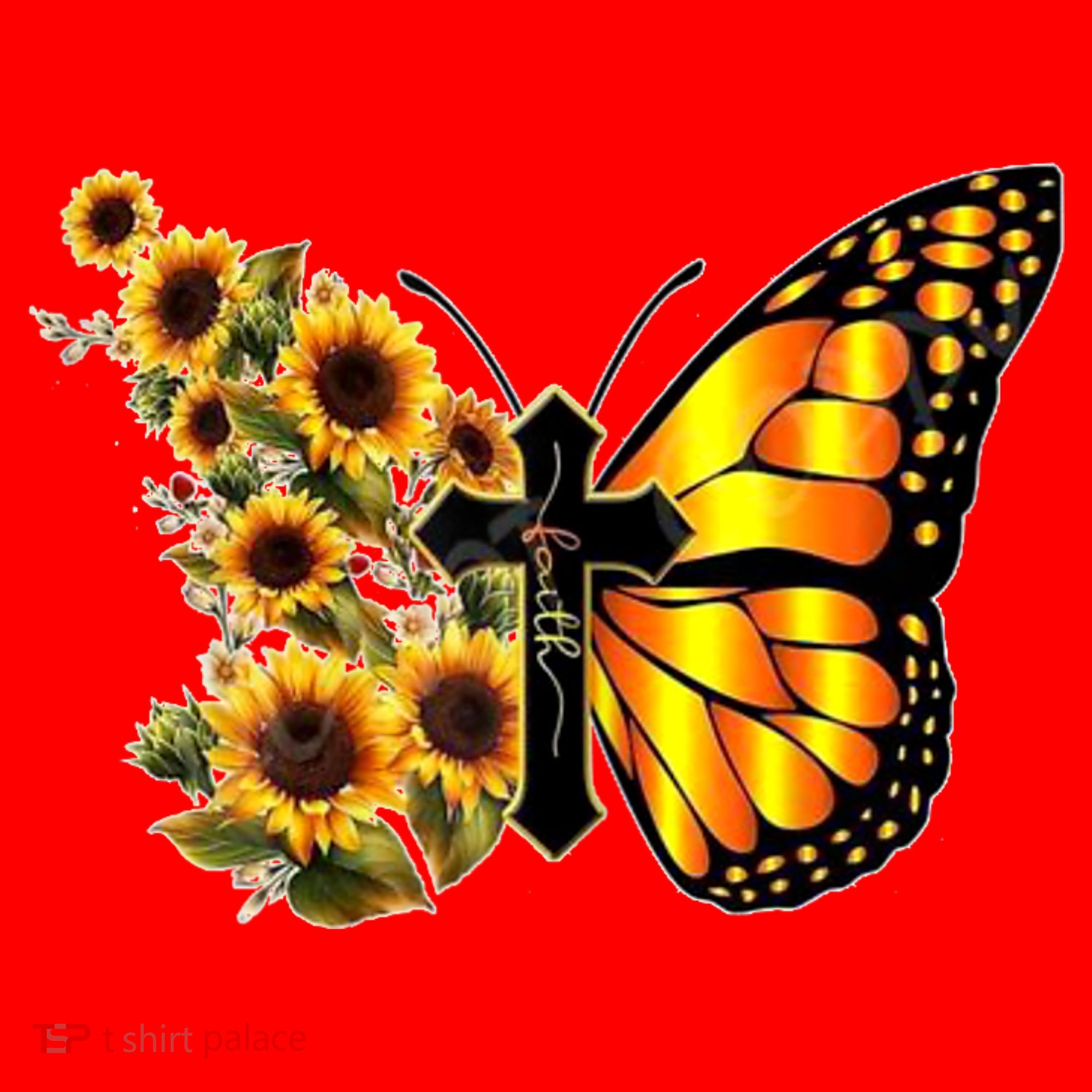 Sunflower Butterfly Faith Santa Hat