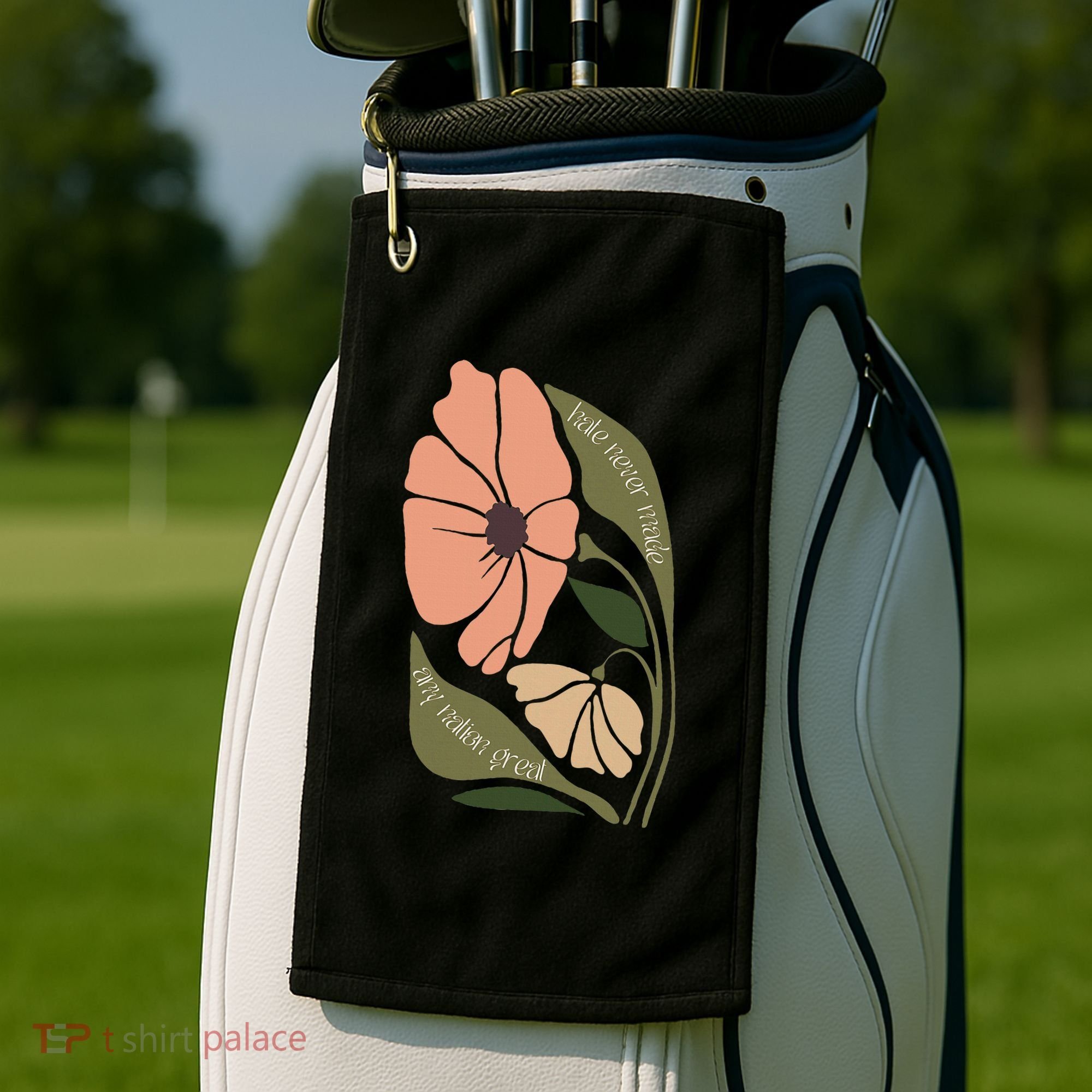 Subtle Boho Flowers Anti Trum p Liberal Protest Resist  Golf Towel