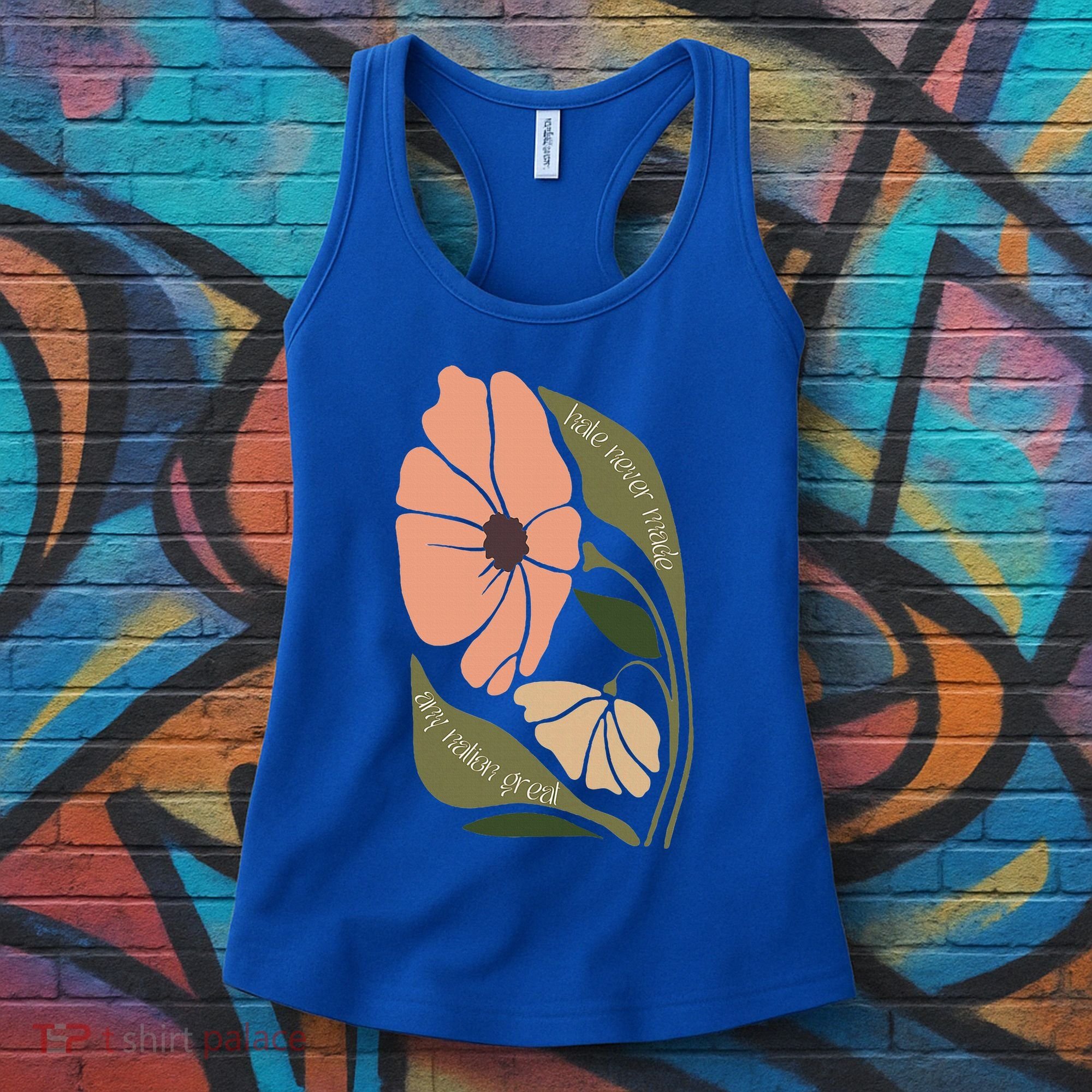 Subtle Boho Flowers Anti Trum p Liberal Protest Resist  Women's Tank Top