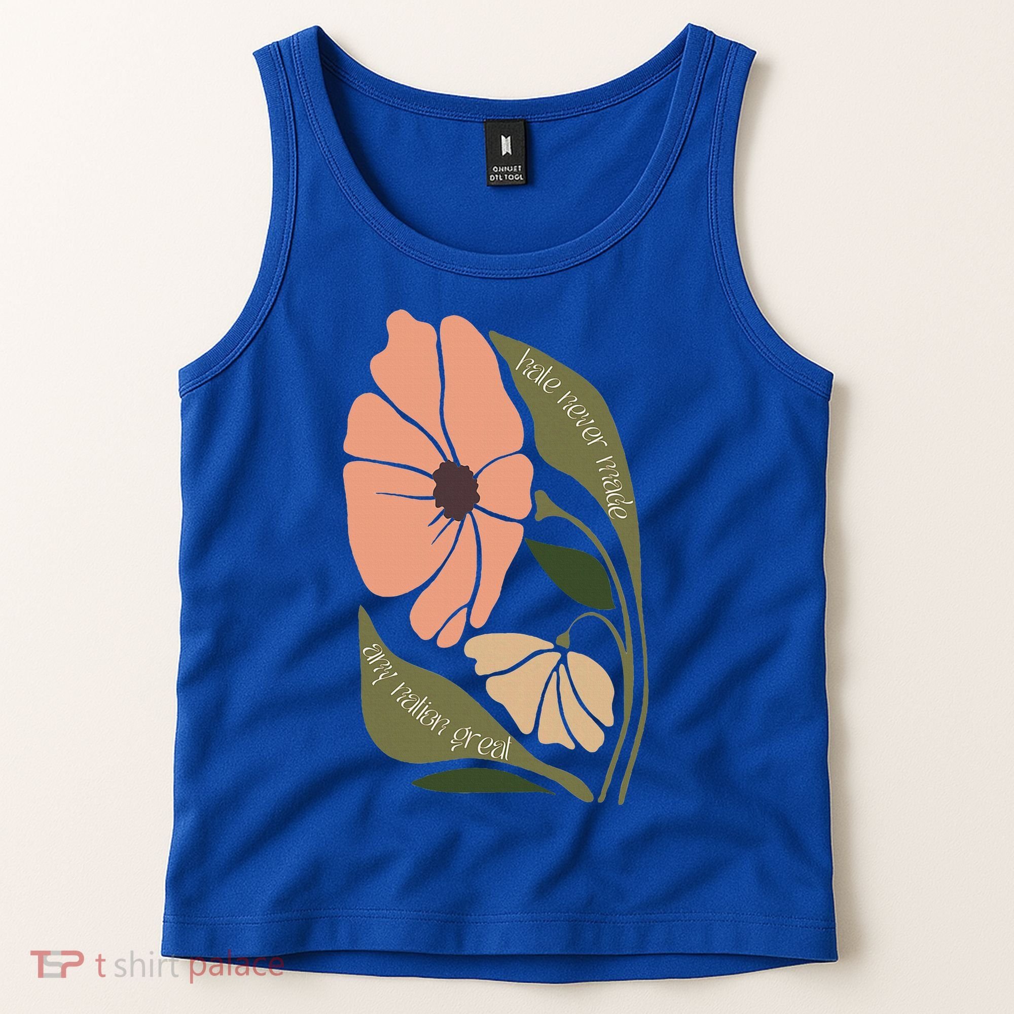 Subtle Boho Flowers Anti Trum p Liberal Protest Resist  Tank Top