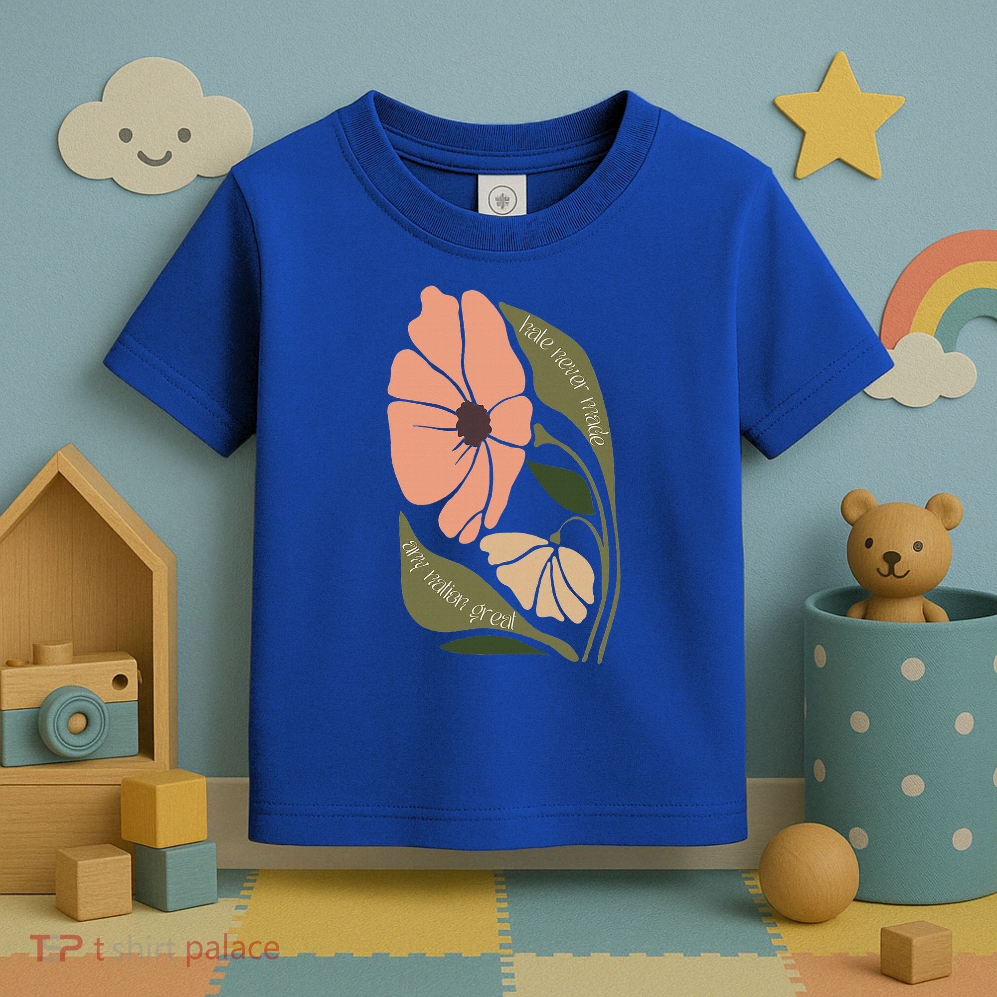 Subtle Boho Flowers Anti Trum p Liberal Protest Resist  Toddler T-Shirt