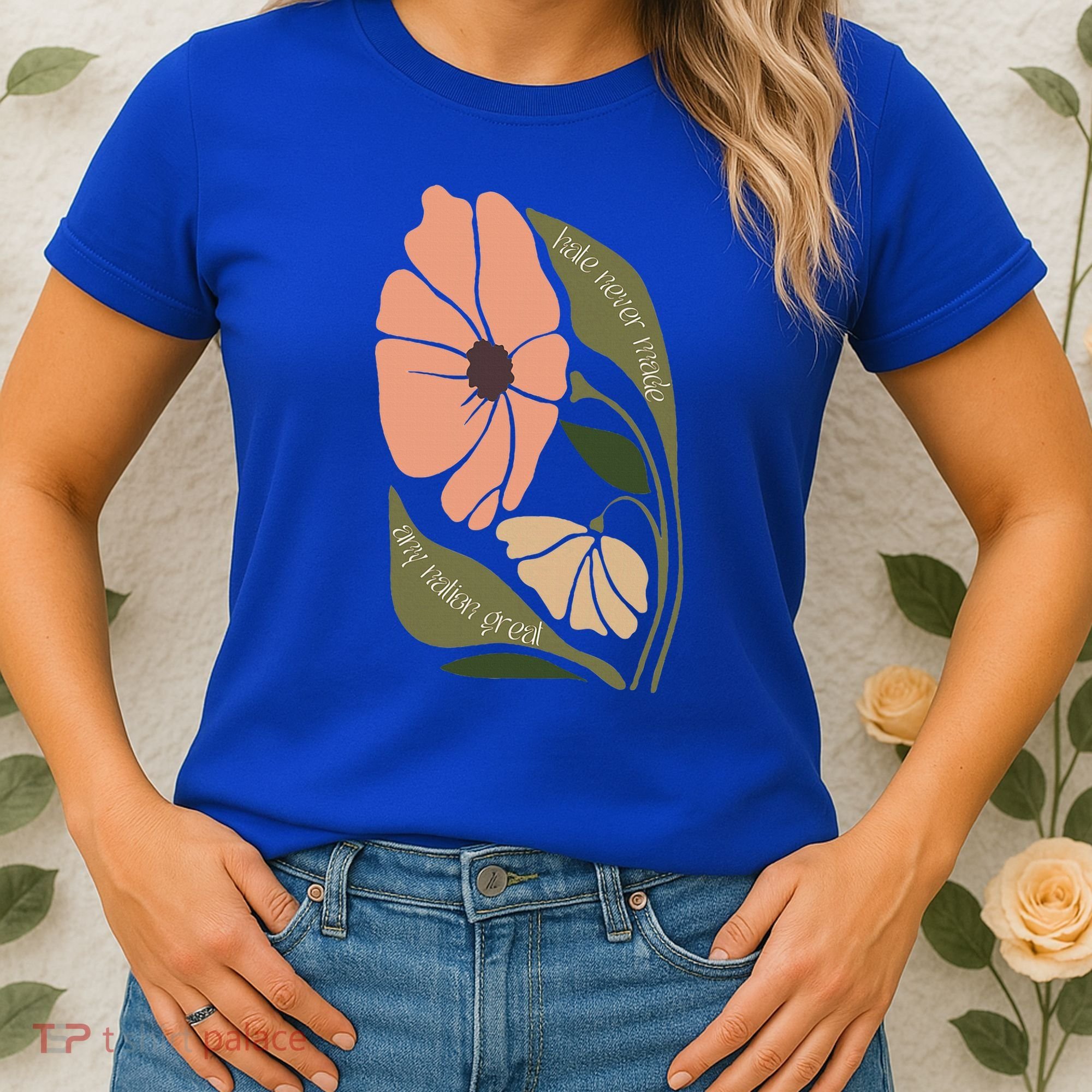 Subtle Boho Flowers Anti Trum p Liberal Protest Resist  Women's T-Shirt