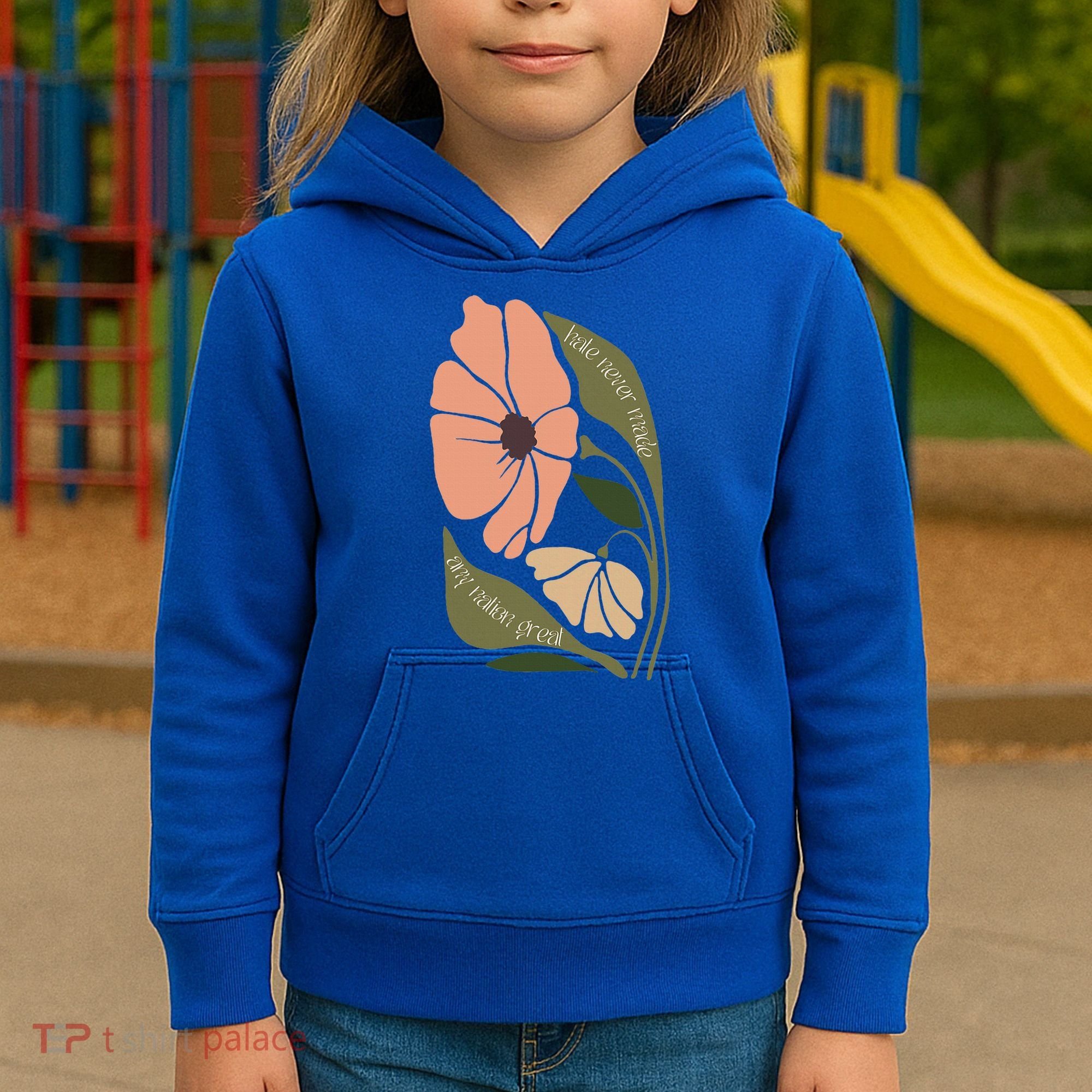 Subtle Boho Flowers Anti Trum p Liberal Protest Resist  Kids Hoodie