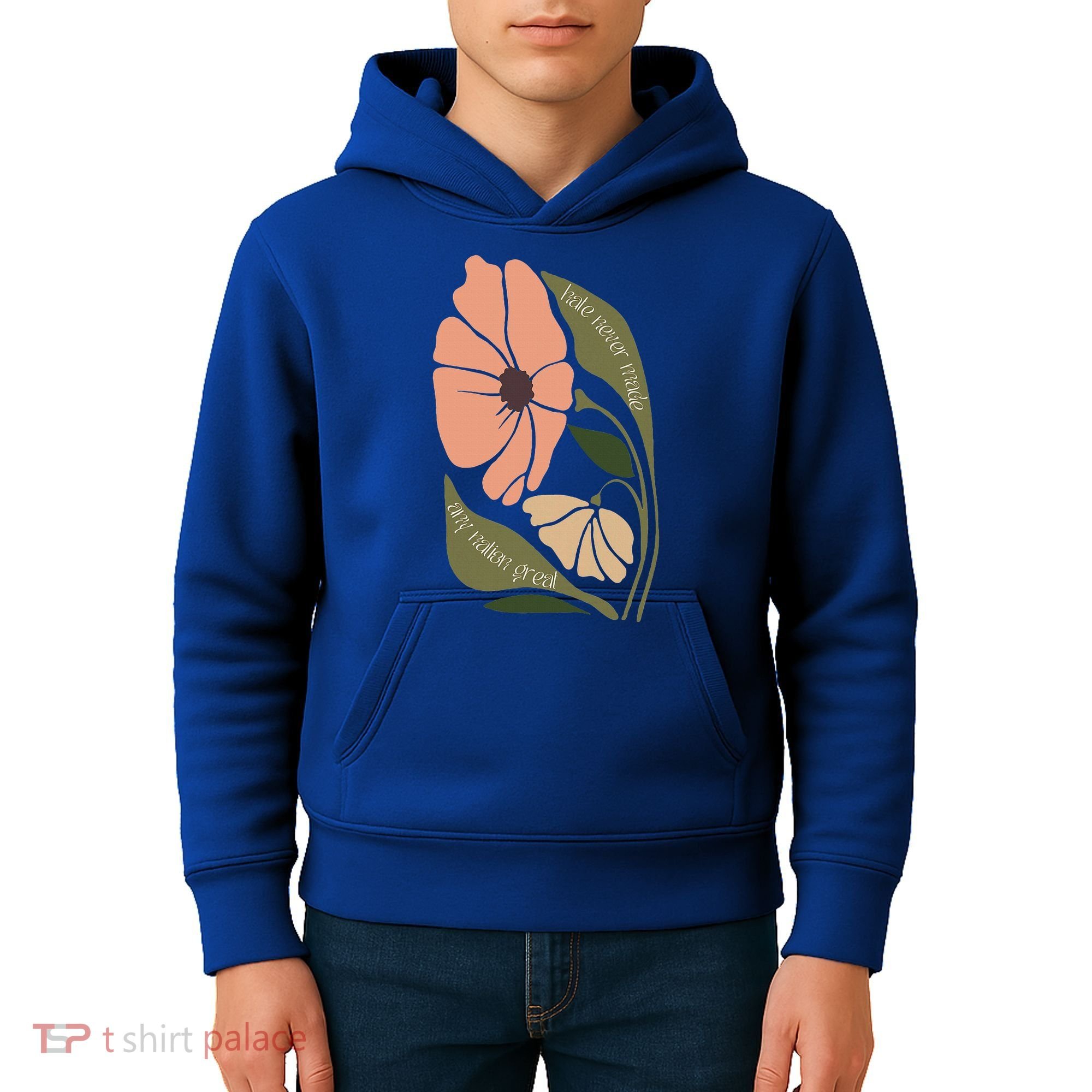 Subtle Boho Flowers Anti Trum p Liberal Protest Resist  Kids Hoodie