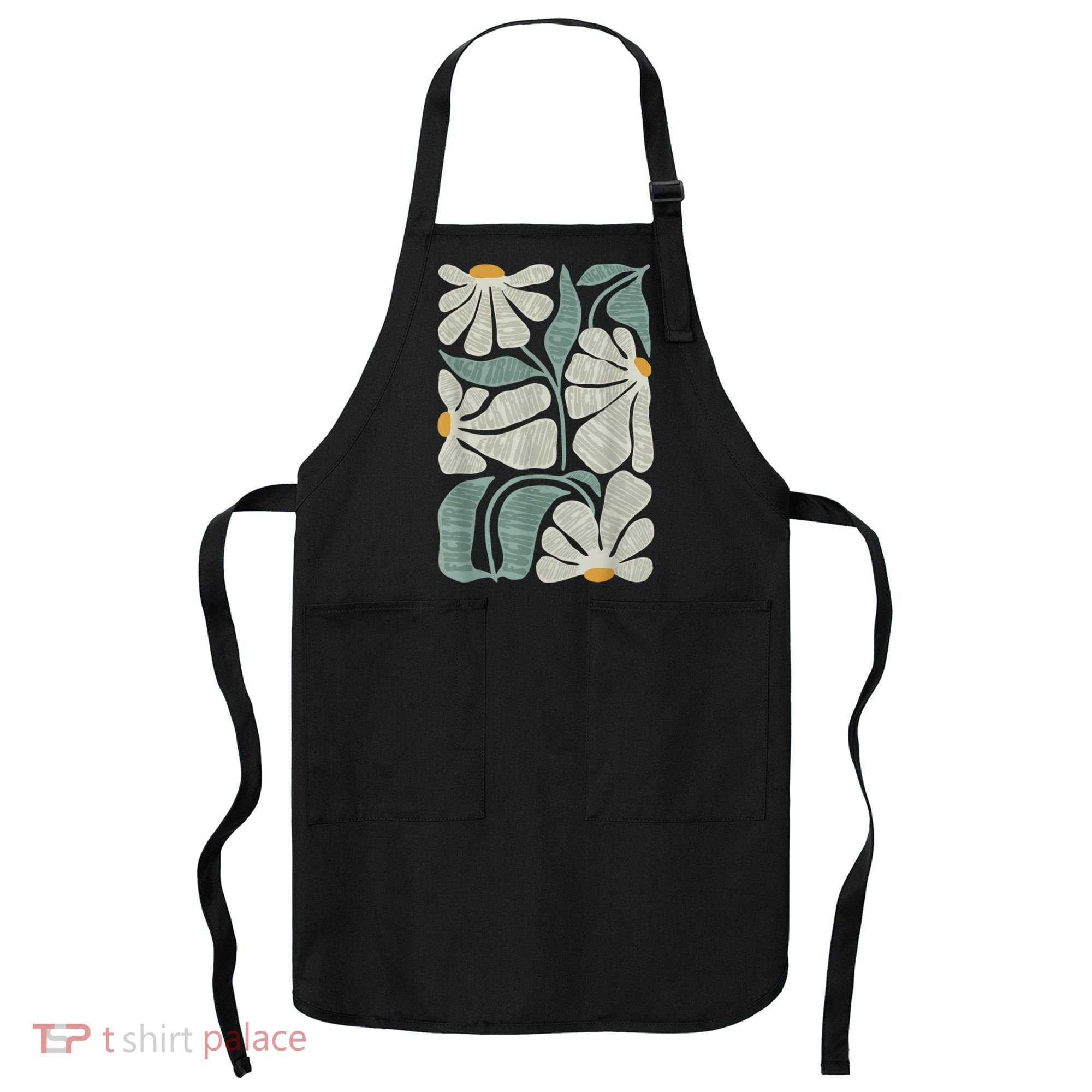 Subtle Boho Flowers Anti Trump Anti Maga Kamala Harris Voter Apron