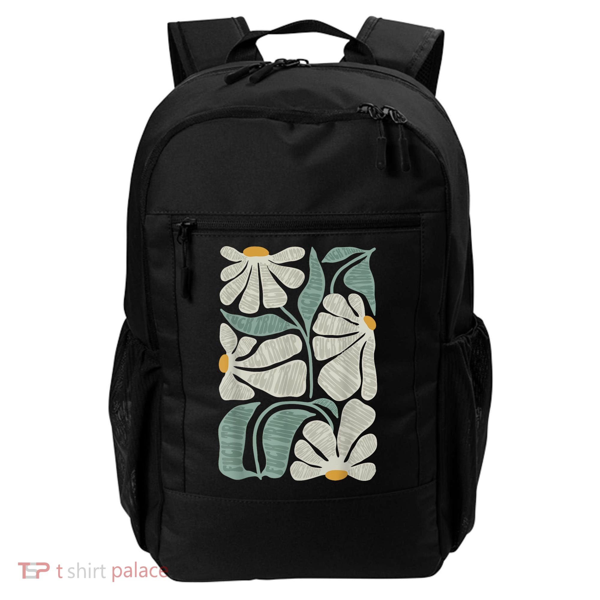 Subtle Boho Flowers Anti Trump Anti Maga Kamala Harris Voter Backpack