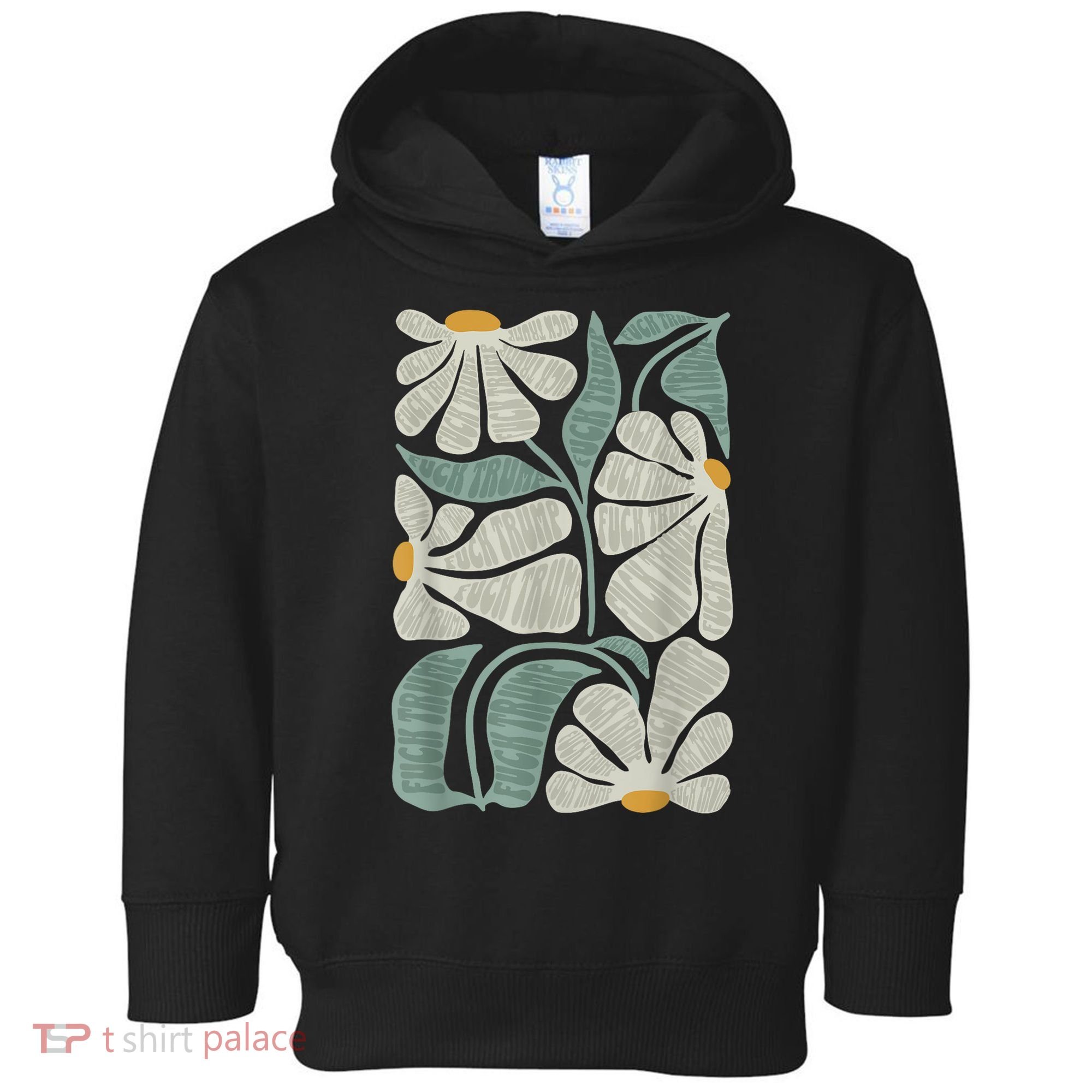 Subtle Boho Flowers Anti Trump Anti Maga Kamala Harris Voter Toddler Hoodie