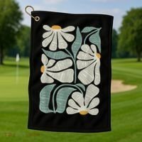 Subtle Boho Flowers Anti Trump Anti Maga Kamala Harris Voter Golf Towel thumb 1