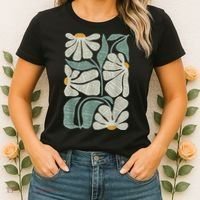 Subtle Boho Flowers Anti Trump Anti Maga Kamala Harris Voter Women's T-Shirt thumb 2