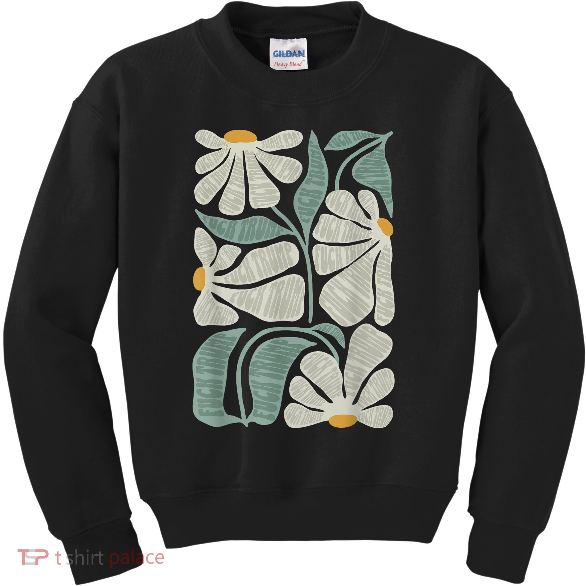 Subtle Boho Flowers Anti Trump Anti Maga Kamala Harris Voter Kids Sweatshirt