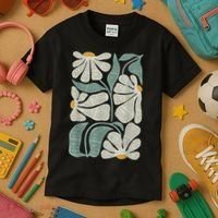 Subtle Boho Flowers Anti Trump Anti Maga Kamala Harris Voter Kids T-Shirt thumb 3