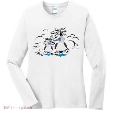 Seabirds Blue Footed Booby Bird Galapagos Islands Women's Long Sleeve Shirt