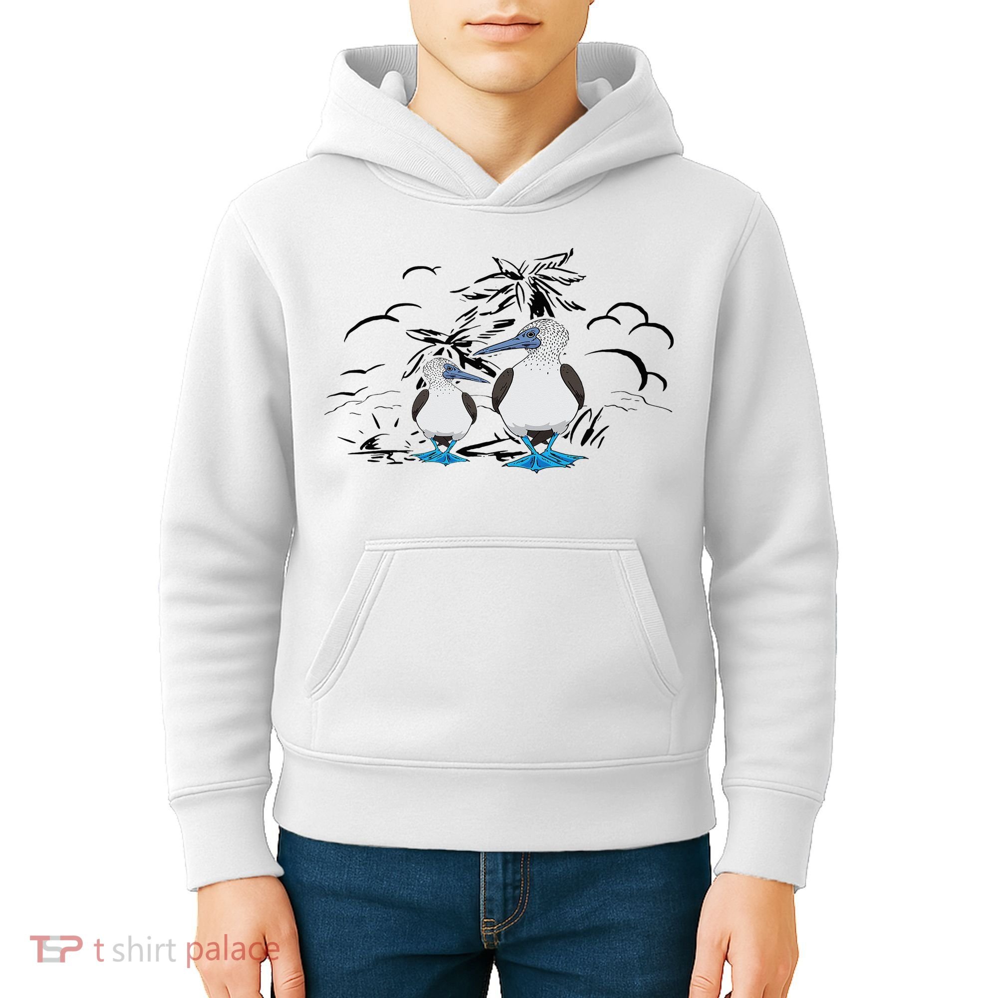 Seabirds Blue Footed Booby Bird Galapagos Islands Kids Hoodie