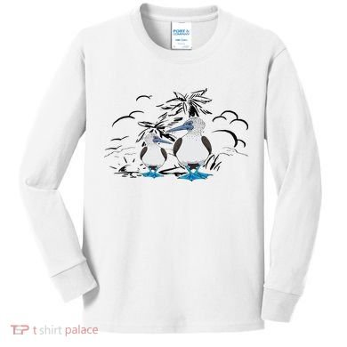 Seabirds Blue Footed Booby Bird Galapagos Islands Kids Long Sleeve Shirt