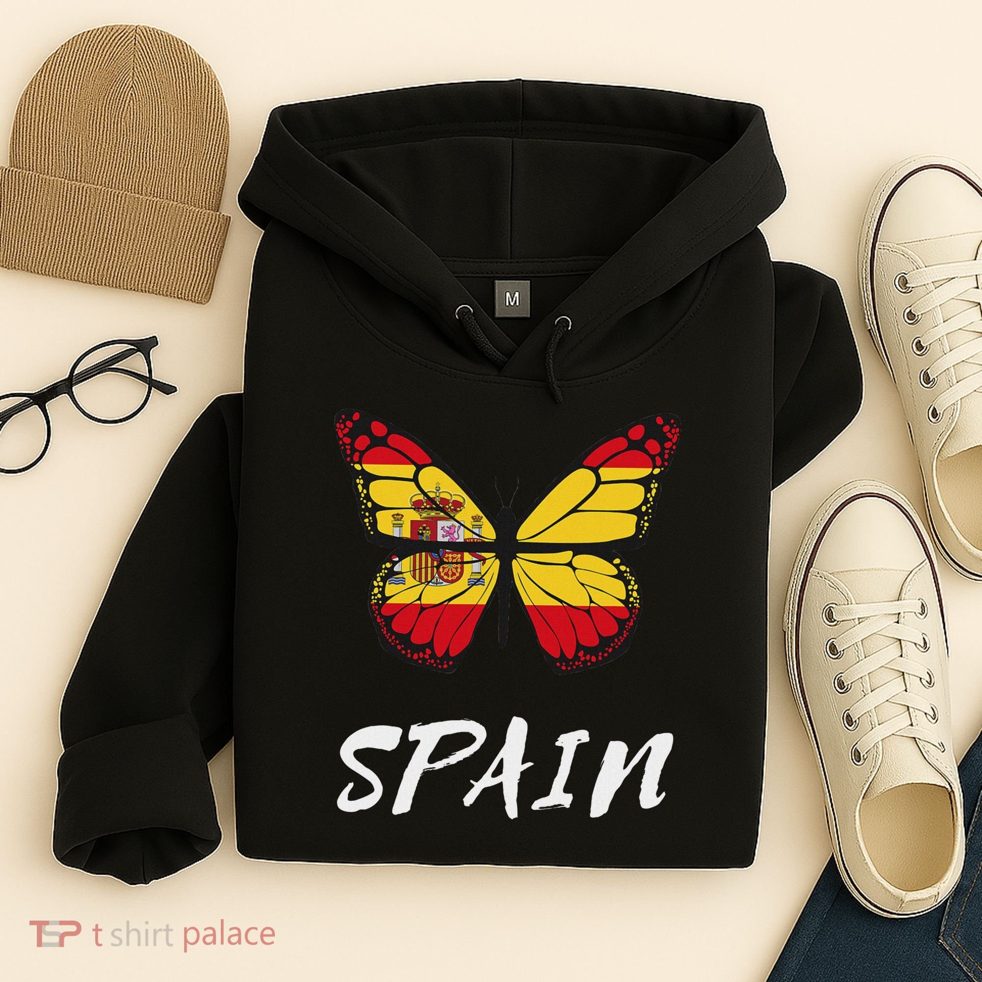 Spain Butterfly Flag España Pride Spanish Roots Hoodie
