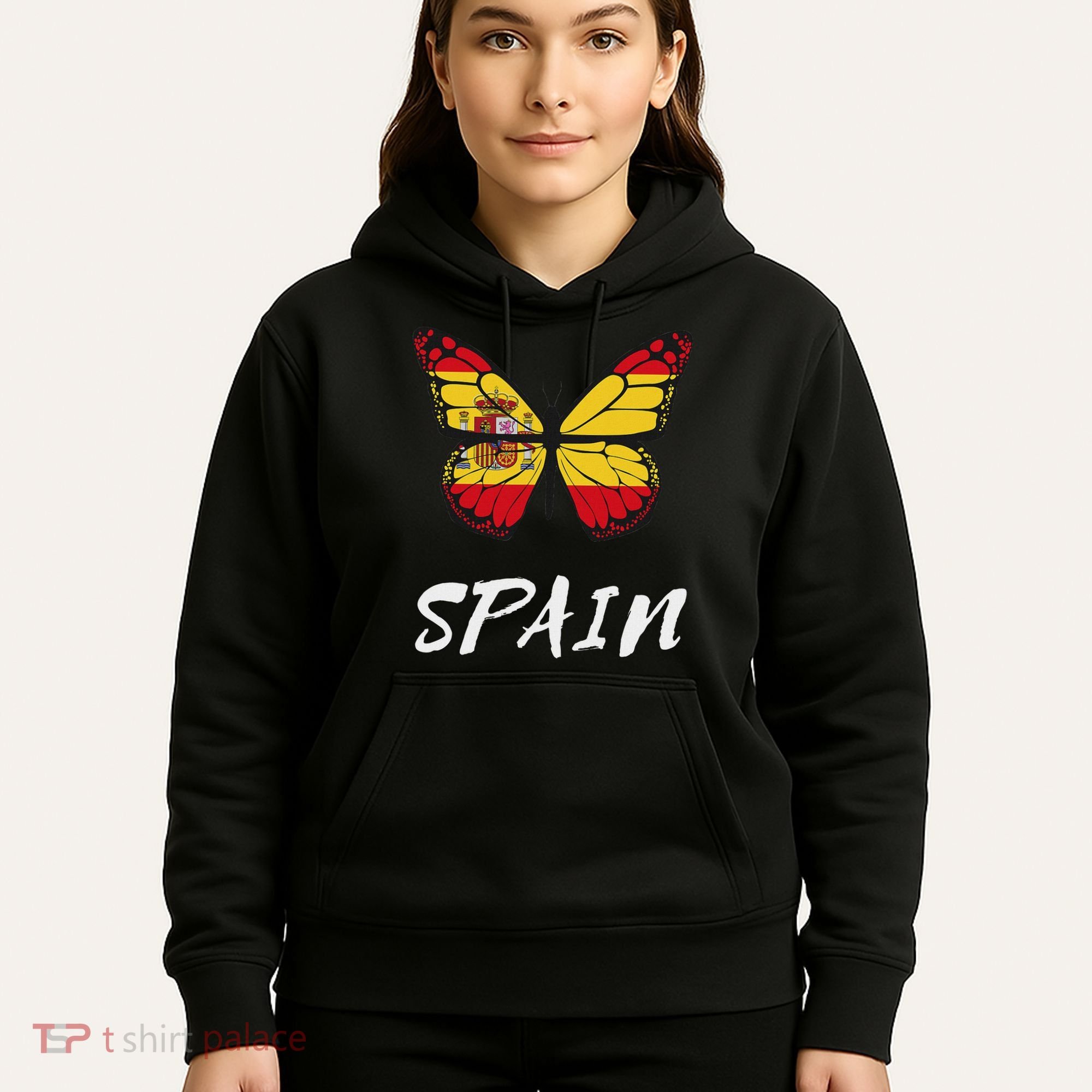 Spain Butterfly Flag España Pride Spanish Roots Hoodie