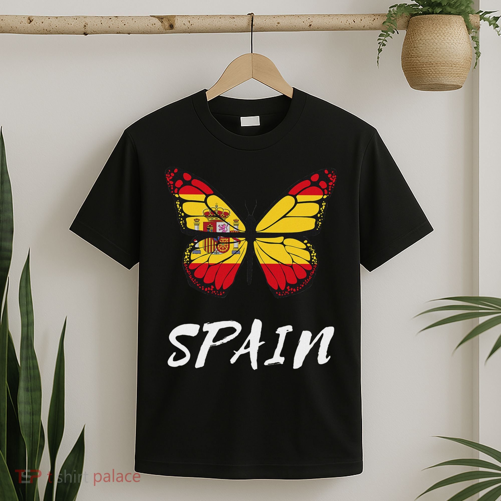 Spain Butterfly Flag España Pride Spanish Roots T-Shirt
