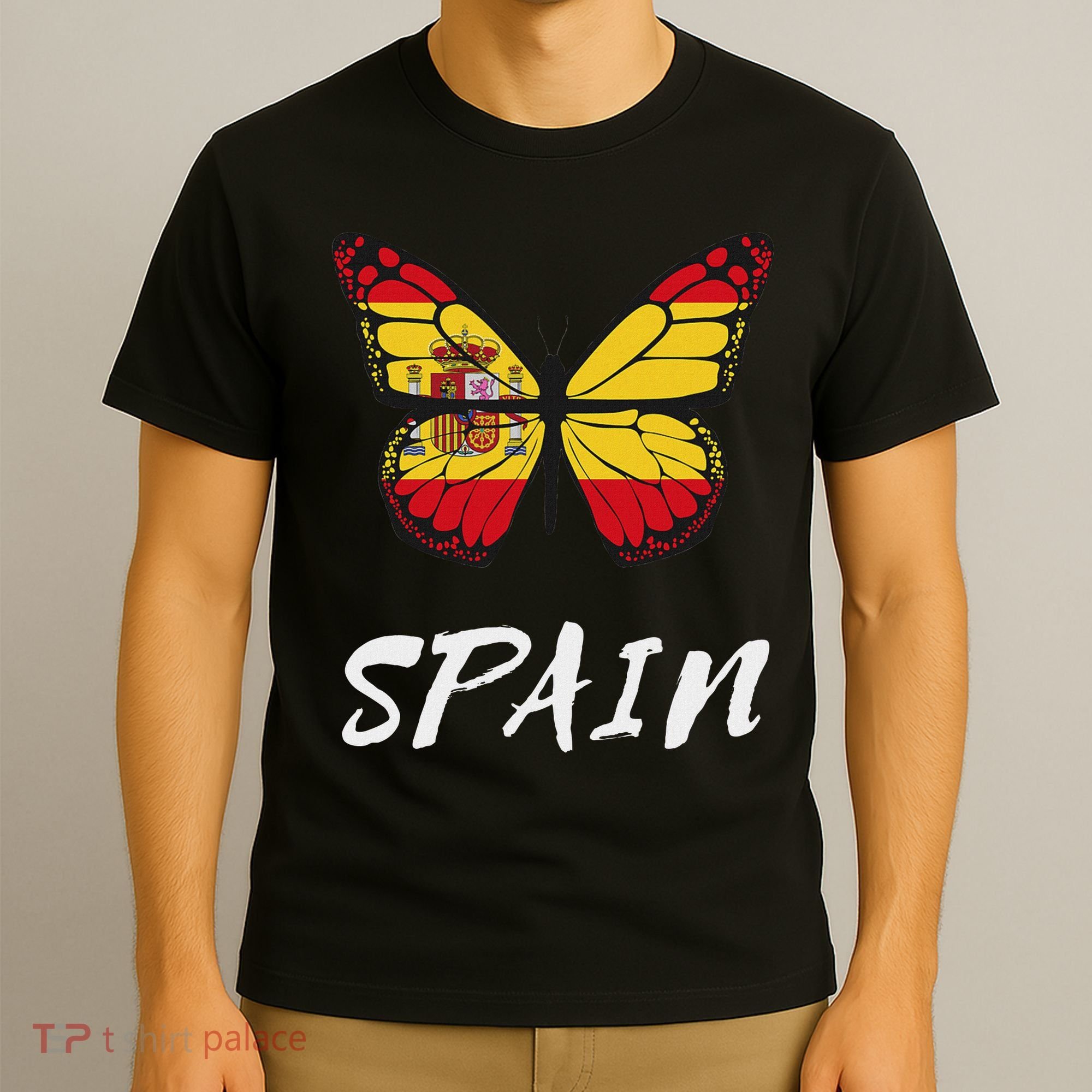 Spain Butterfly Flag España Pride Spanish Roots T-Shirt