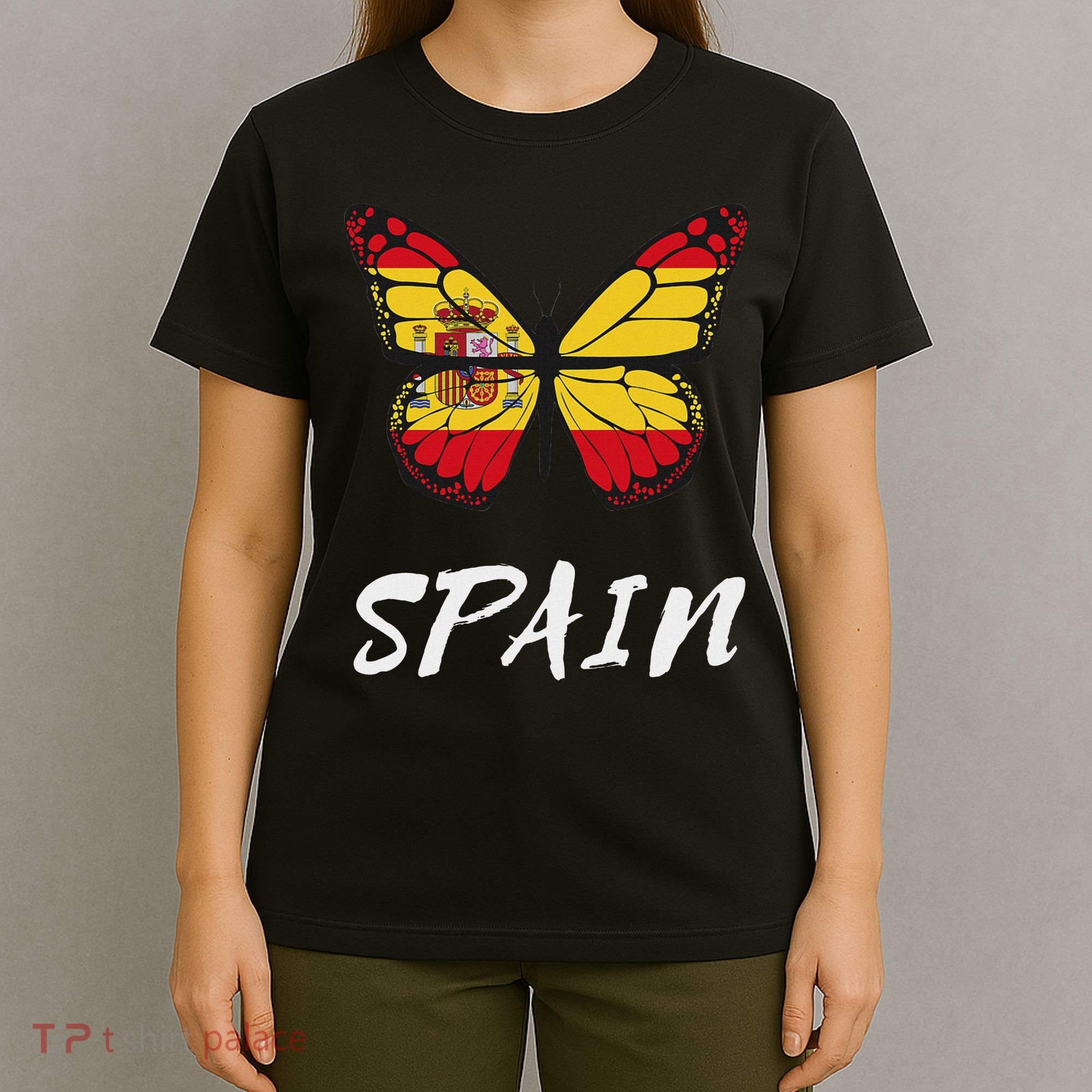 Spain Butterfly Flag España Pride Spanish Roots T-Shirt