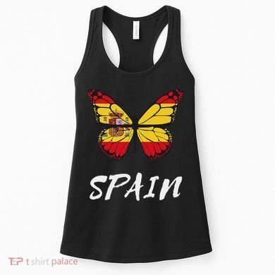 Spain Butterfly Flag España Pride Spanish Roots Women's Tank Top