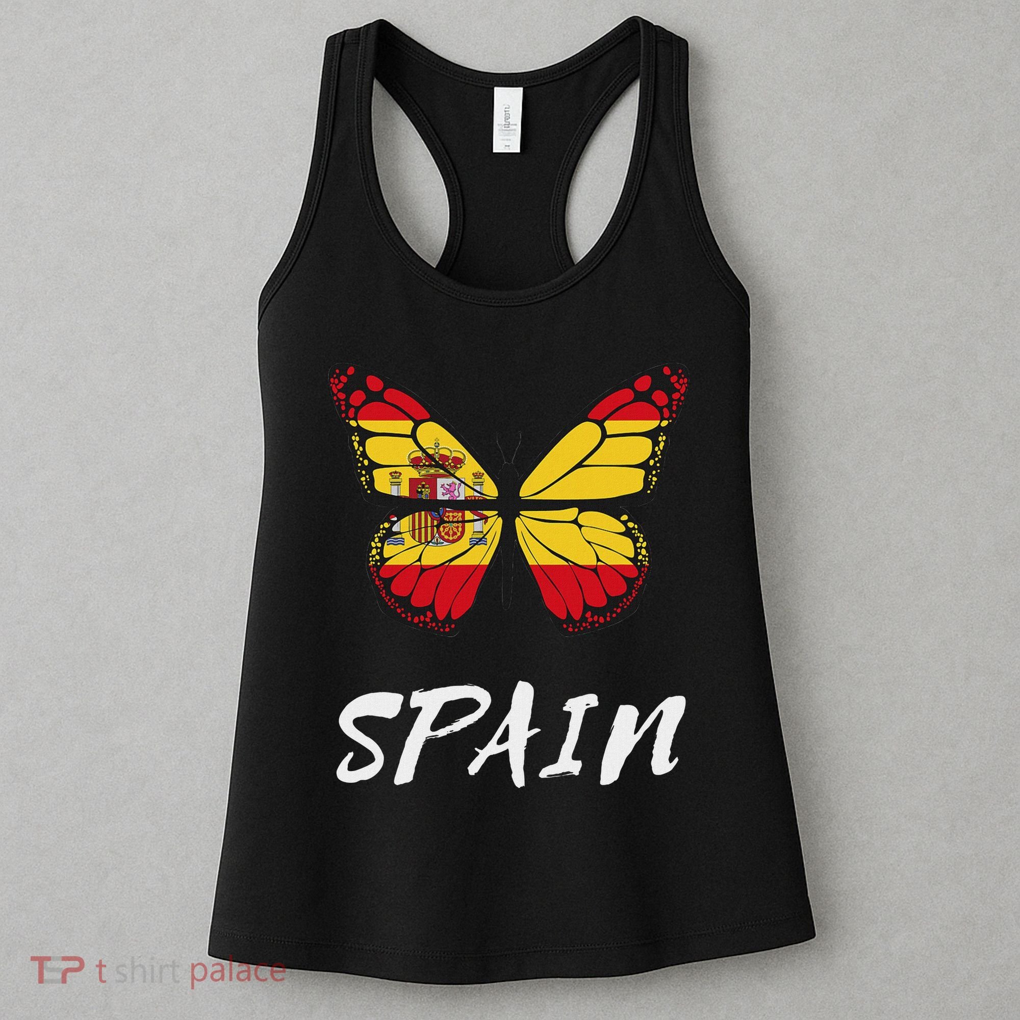 Spain Butterfly Flag España Pride Spanish Roots Women's Tank Top