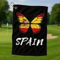 Spain Butterfly Flag España Pride Spanish Roots Golf Towel thumb 1