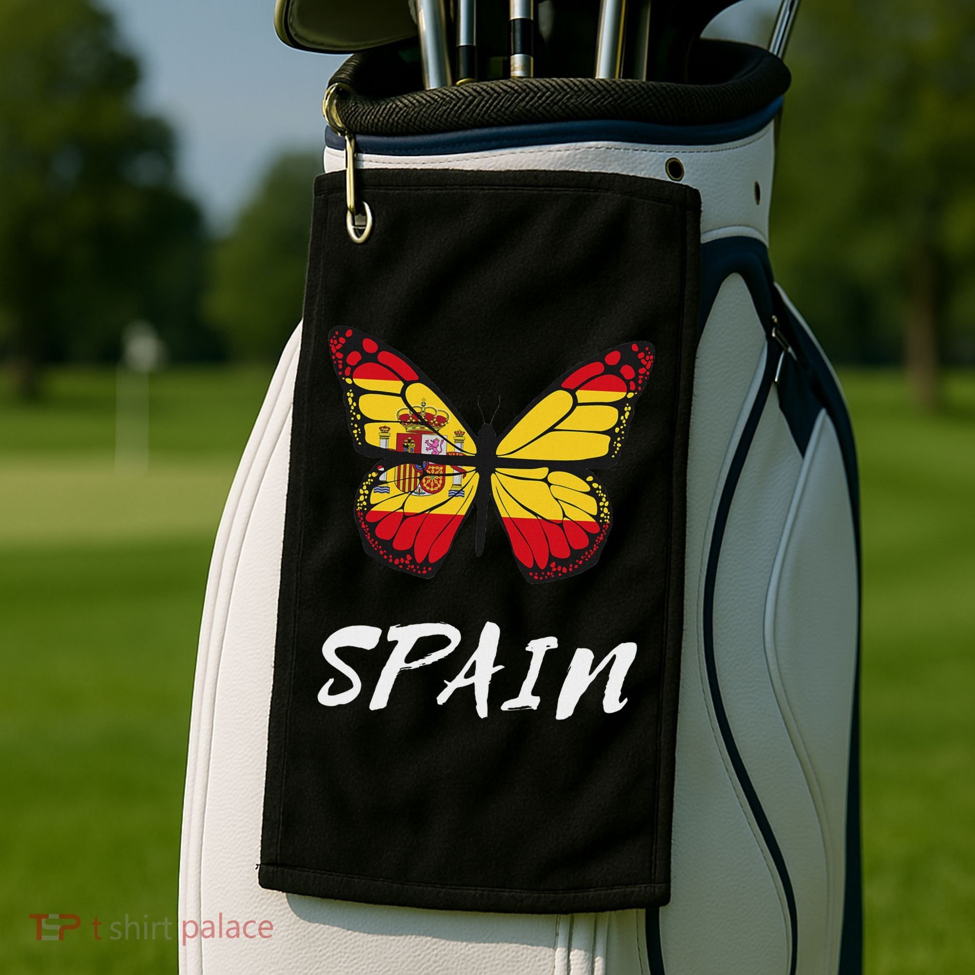 Spain Butterfly Flag España Pride Spanish Roots Golf Towel