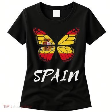 Spain Butterfly Flag España Pride Spanish Roots Women's T-Shirt