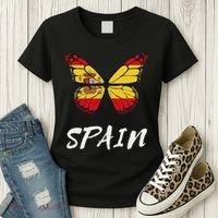 Spain Butterfly Flag España Pride Spanish Roots Women's T-Shirt thumb 3