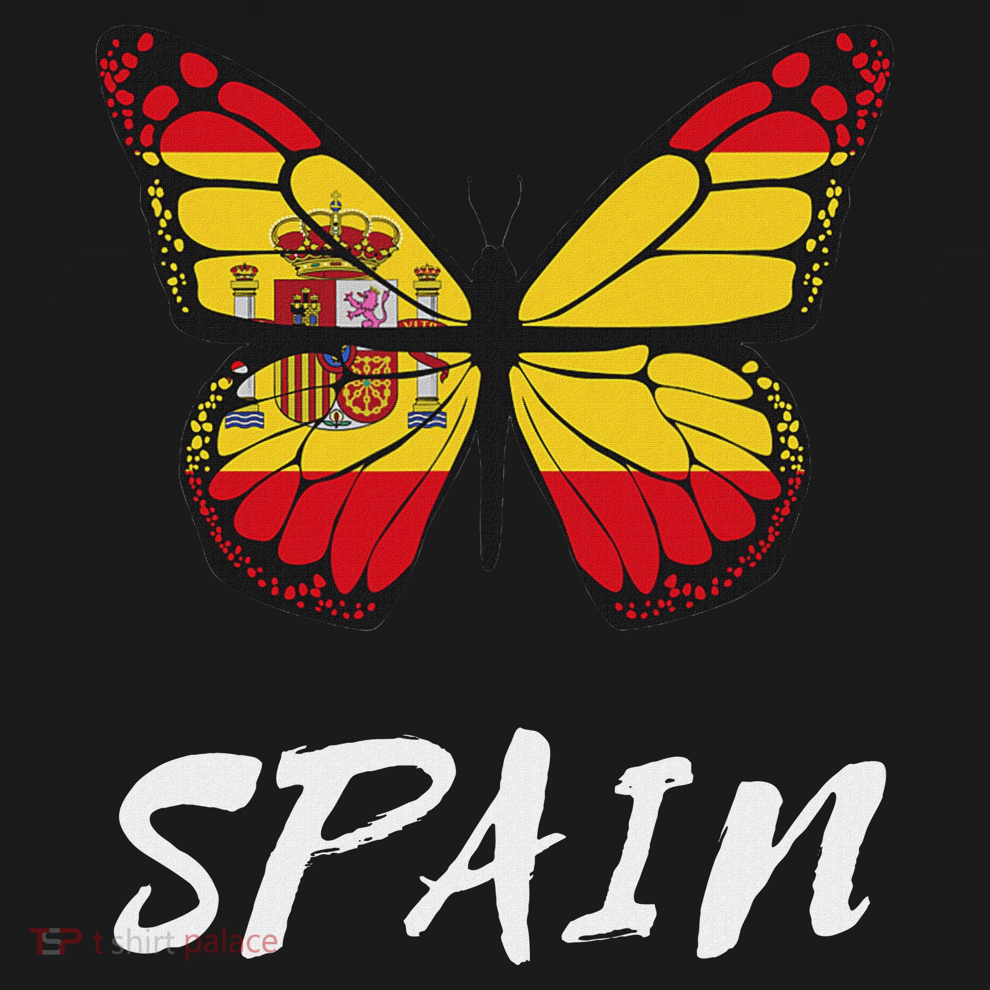 Spain Butterfly Flag España Pride Spanish Roots Women's T-Shirt