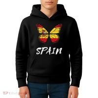 Spain Butterfly Flag España Pride Spanish Roots Kids Hoodie thumb 4