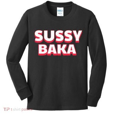 Sussy Baka Funny Sus Meme Kids Long Sleeve Shirt