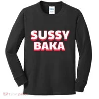 Sussy Baka Funny Sus Meme Kids Long Sleeve Shirt thumb 0