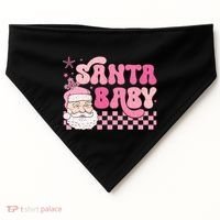 Santa Baby Festive Holiday Graphic USA-Made Doggie Bandana thumb 0