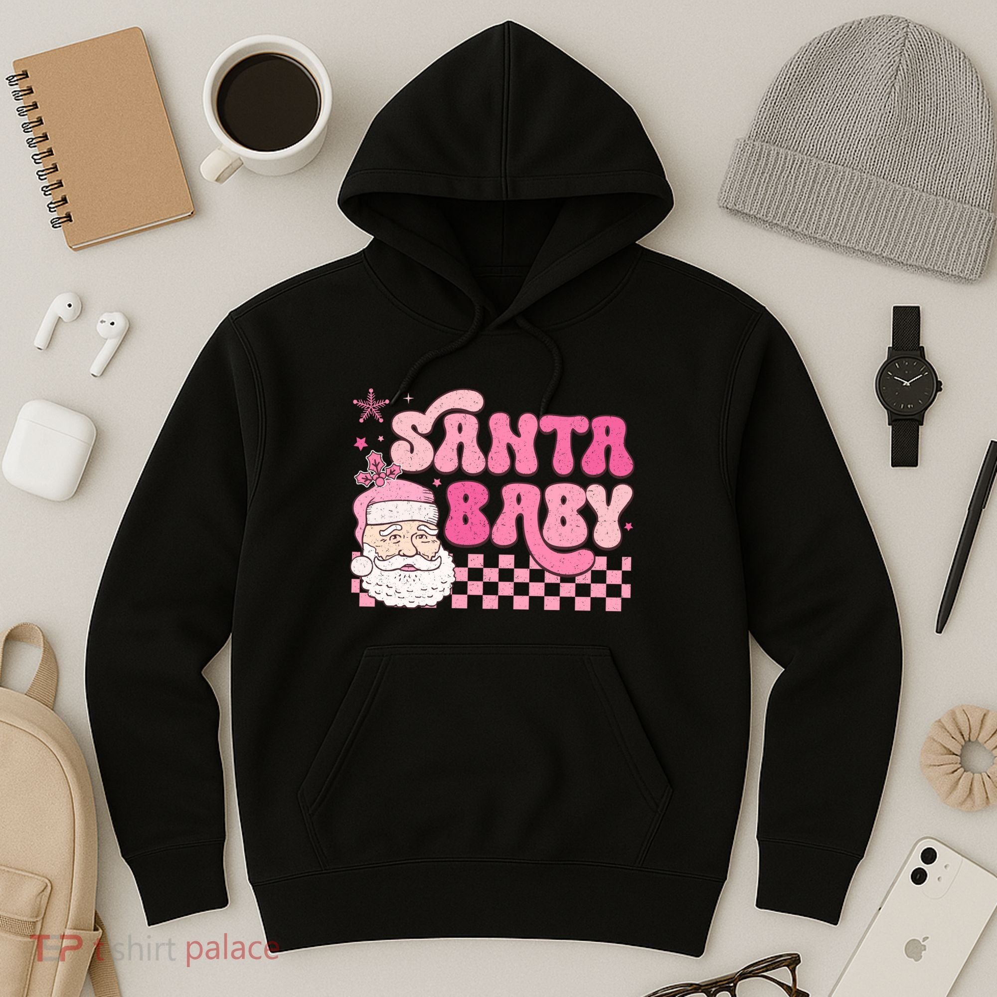 Santa Baby Festive Holiday Graphic Hoodie
