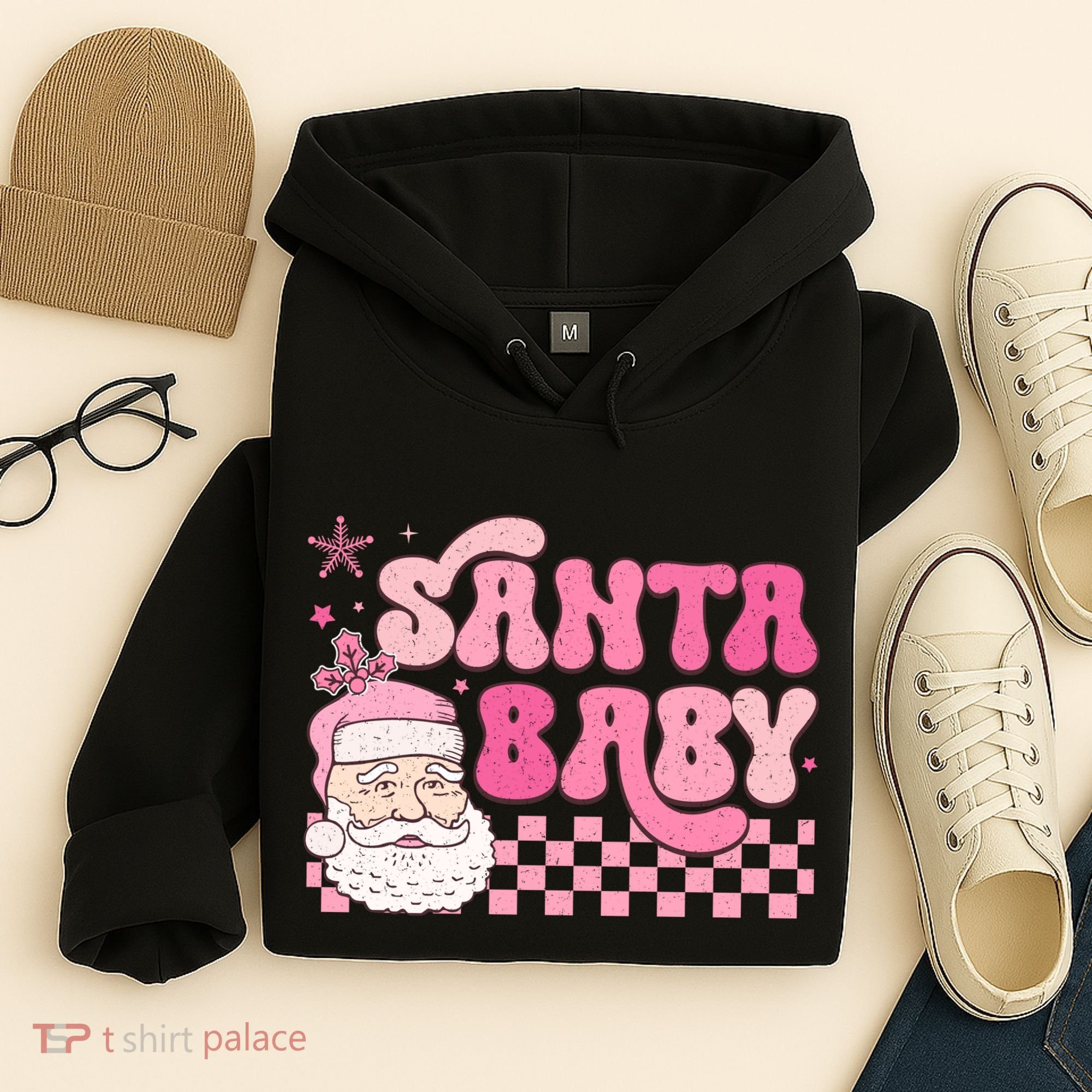 Santa Baby Festive Holiday Graphic Hoodie