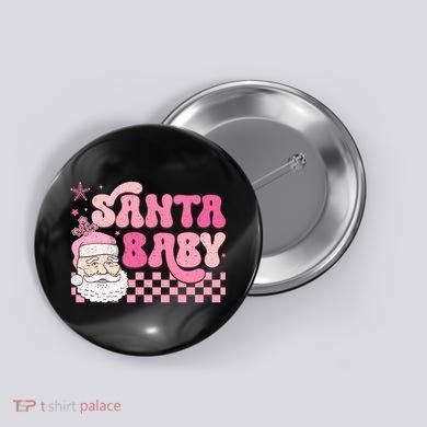 Santa Baby Festive Holiday Graphic Button