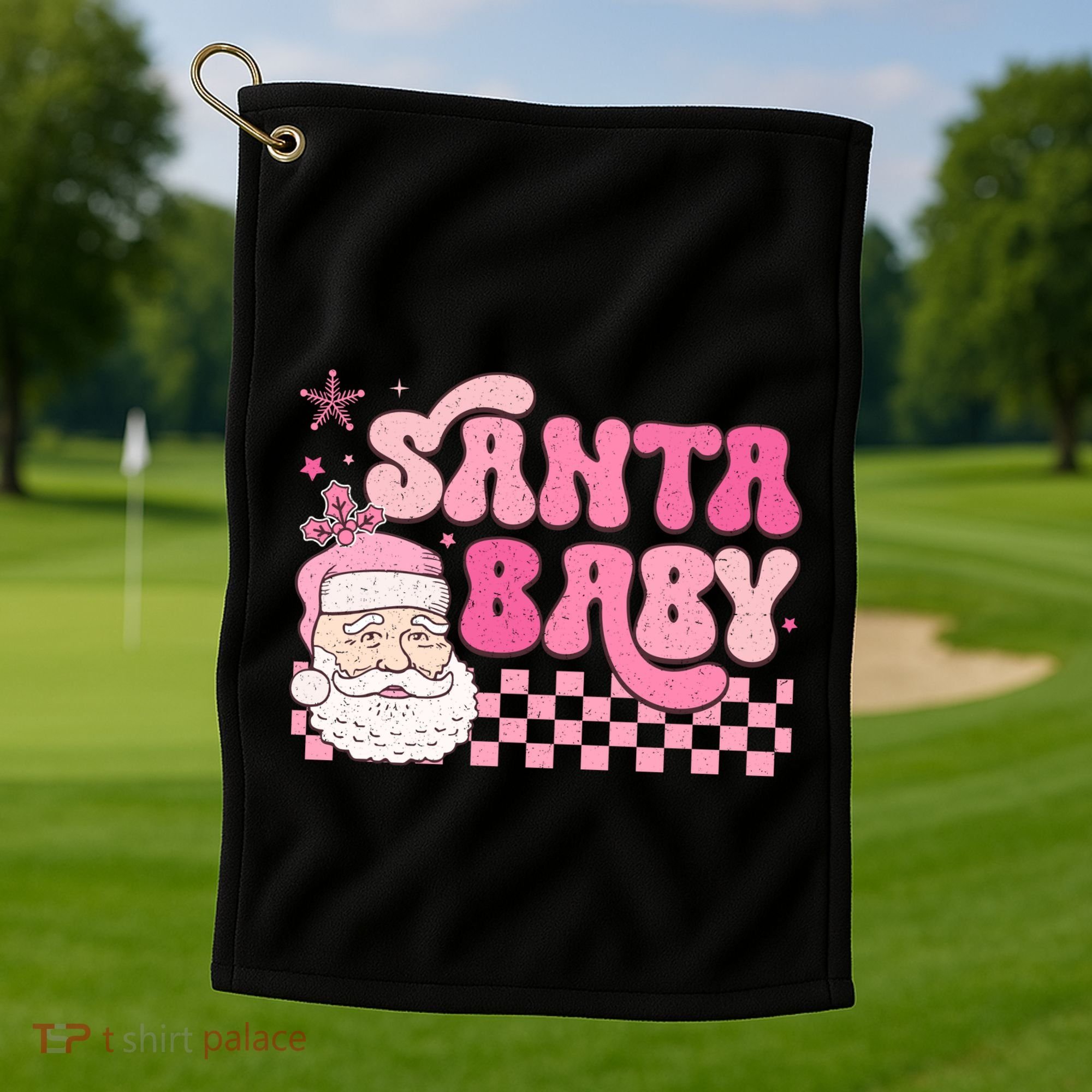 Santa Baby Festive Holiday Graphic Golf Towel