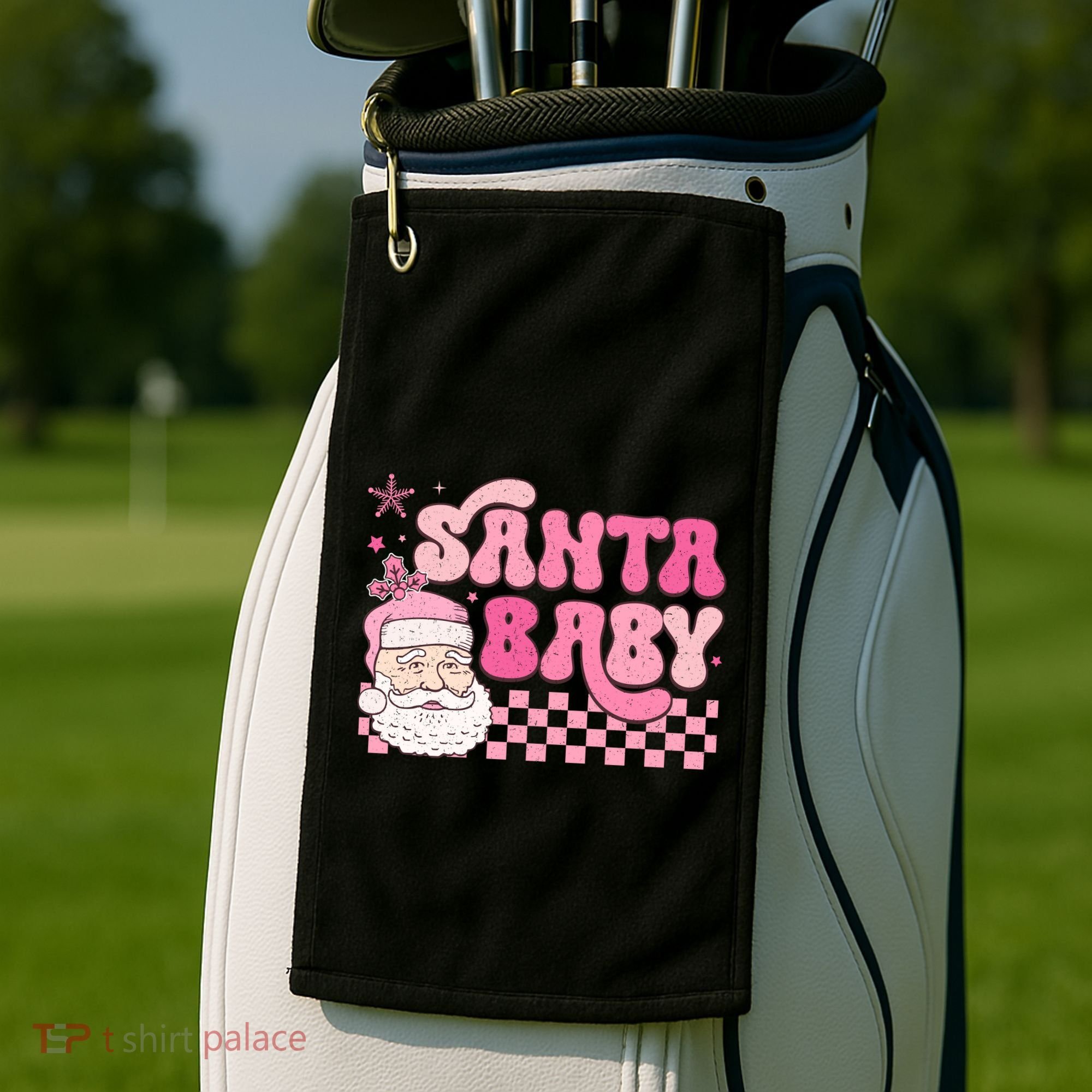 Santa Baby Festive Holiday Graphic Golf Towel