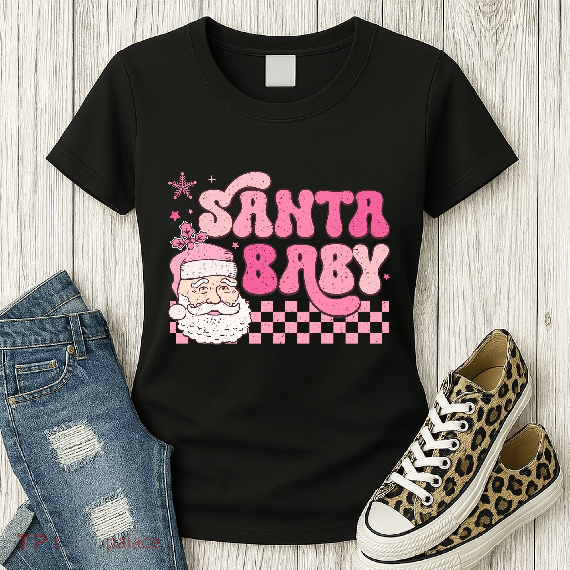 Santa Baby Festive Holiday Graphic Women's T-Shirt