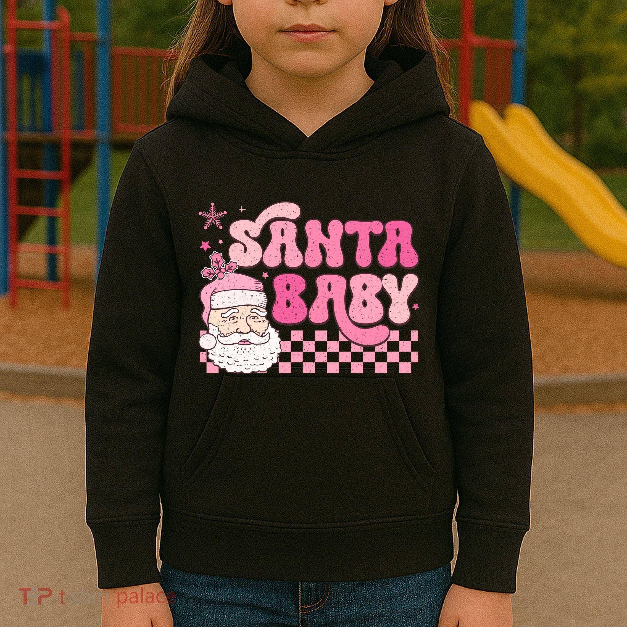 Santa Baby Festive Holiday Graphic Kids Hoodie